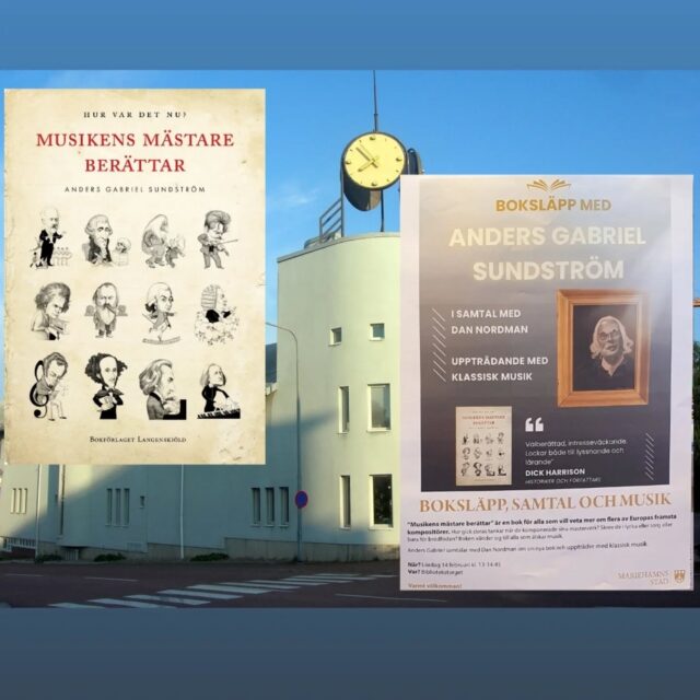 Välkommen på boksläpp med Anders Gabriel Sundström på stadsbiblioteket på lördag 14/2 klockan 13.00-14.45. Vi kommer att sälja hans nya bok Musikens mästare berättar till specialpriset 27 euro (ord. pris 32,-) där. 🎼📖