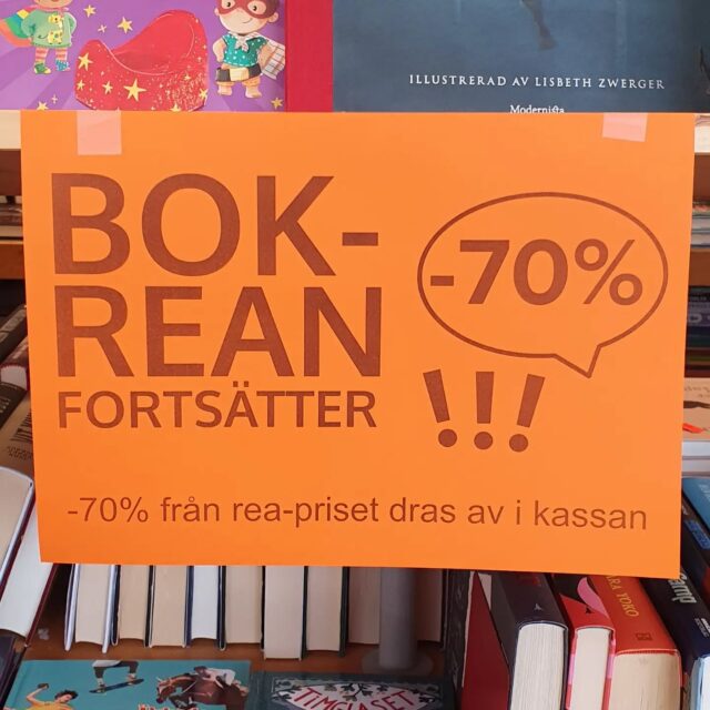 Nu kör vi slutspurt på bokrean -70% från det redan låga reapriset. Snälla 🙏 hjälp oss bli av med de sista reaböckerma 😄.