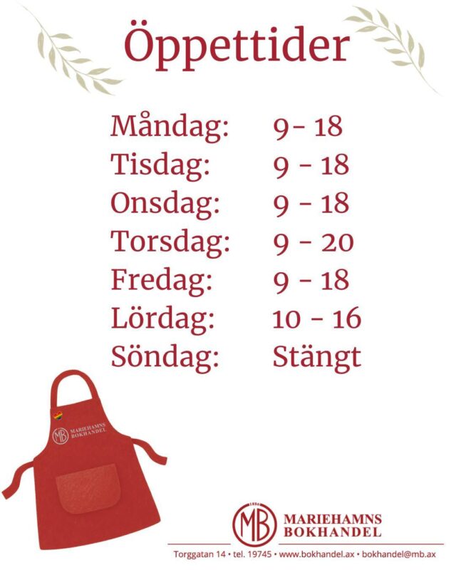 Kära vänner och bekanta, idag är något av en sorgens dag! Idag är nämligen sista dagen för våra sommaröppettider, och även sista söndagen öppet för denna sommar.
Men! Misströsta inte, för Ellen och Mia håller ställningarna fram tills klockan 16 idag, om du har brådskande bok- eller pappersrelaterade ärenden! 📖📝

Efter idag går vi alltså tillbaks till våra "vanliga" öppettider, som du ser på bilden här! Sommaren må nästan vara över, men den varma känslan består hos oss, hoppas vi ses!☀️✨💓