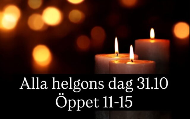 Vi håller öppet imorgon på alla helgons dag, 11-15 ❤️